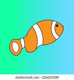cute illustration clown fish character for children's books and magazines