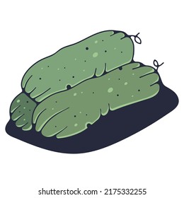 Cuidada ilustración con pepinos. Aislado sobre un fondo blanco. Ilustraciones del doodle vectorial.