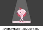 Cute illustration of cupcake character in Marilyn Monroe pose. Suitable for use as a mascot for a cake business