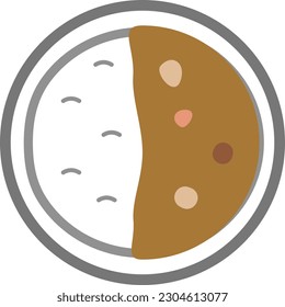 Ilustración corta del icono del curry simple
