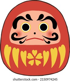 Cuidada ilustración de Daruma con ojos dibujados