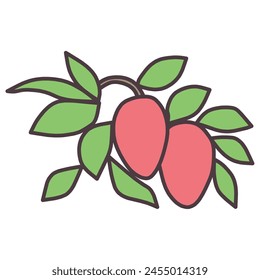 Cute illustration of deformed mango