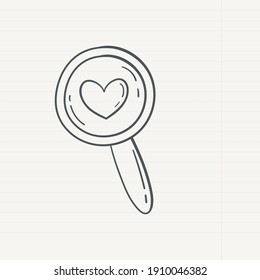 cute illustration in doodle style on white background for valentine's day