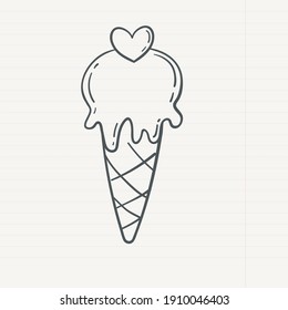 linda ilustración en estilo doodle sobre fondo blanco para el día de San Valentín