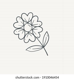 cute illustration in doodle style on white background for valentine's day
