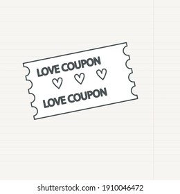 cute illustration in doodle style on white background for valentine's day