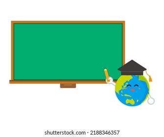 Cuta ilustración de la tierra. Ilustración vectorial.