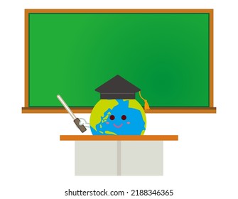 Cute illustration of the earth. Vector illustration.