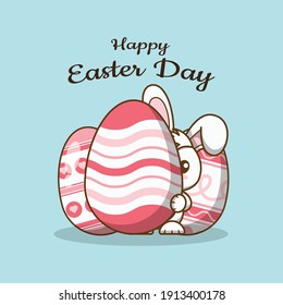 cute illustration of easter day bunny