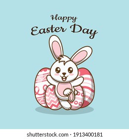 cute illustration of easter day bunny