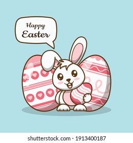 cute illustration of easter day bunny