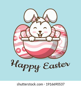 cute illustration of easter day bunny