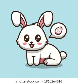 cute illustration of easter day bunny