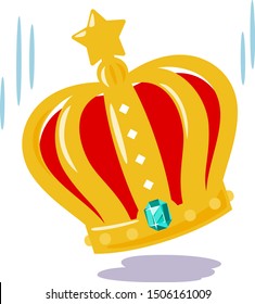 Cute illustration of falling crown
