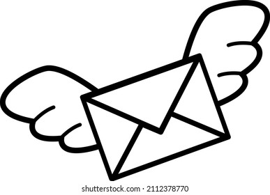 Cute illustration of a feathered letter