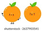 A cute illustration featuring two cartoon oranges with expressive faces and green leaves, perfect for children s content or playful designs.
