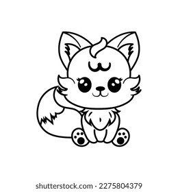 CUTE ILLUSTRATION OF FOX COLORING BOOK