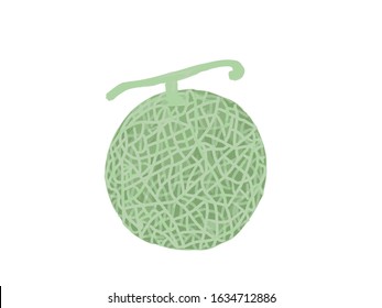 It is a cute illustration of a fresh melon.
