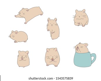 A cute illustration of a golden hamster.