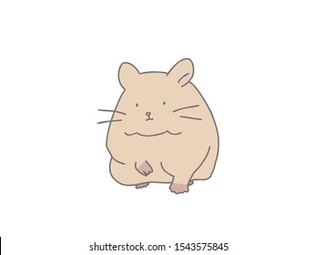 A cute illustration of a golden hamster.