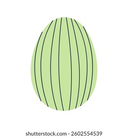 Cute illustration of green Easter egg. For festive, spring and celebration designs.