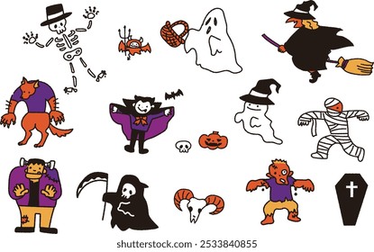 Cute illustration of Halloween monster