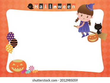 Cute illustration for Halloween,cute pumpkins, candies, 
Spider, and Halloween atmosphere.
