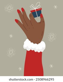 Cute Illustration with Hand Holding Present