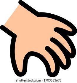 Cute illustration of a hand pinching from avobe