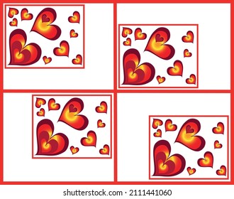 Cute illustration of hearts for all kinds of decorations and designs. Atmosphere of love for cosmetics design, gift paper, for wall paintings, wallpaper decoration, notebooks, bed linen and for many o
