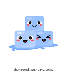 cute illustration of an ice cube character