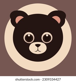 Cute illustration or icon of bear face