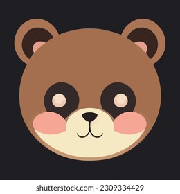 Cute illustration or icon of bear face