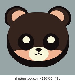 Cute illustration or icon of bear face