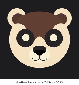 Cute illustration or icon of bear face