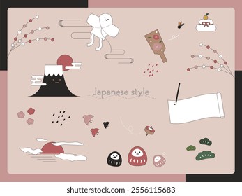Cute illustration in Japanese style