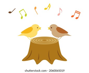 Es ist eine süße Illustration, wie ein Vogel redet.