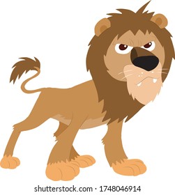 cute illustration lion on white background
