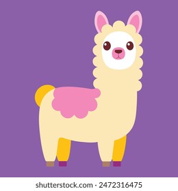 Cute illustration of Llama vector illustration