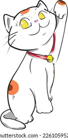 cute illustration of maneki neko