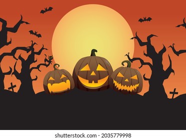 Cute illustration material for Halloween event
