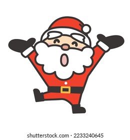Cute illustration material of happy Santa Claus