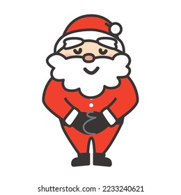 Cute illustration material of Santa Claus bowing with a smile