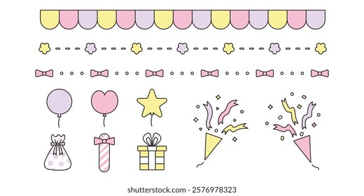 A cute illustration material set.