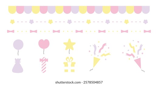 A cute illustration material set.