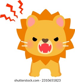 Cute illustration of menacing lion