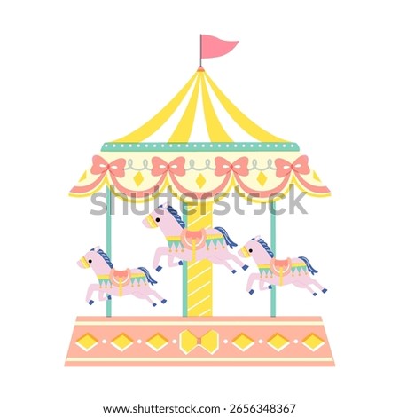 cute illustration of merry go round 