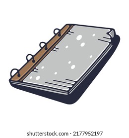 Cute illustration with notebook. Isolated on a white background. Vector doodle illustrations.