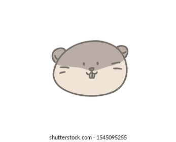 A cute illustration of an otter. Please use it in a happy scene.
