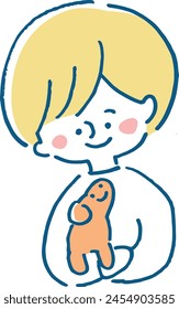 Cute illustration of pet and owner